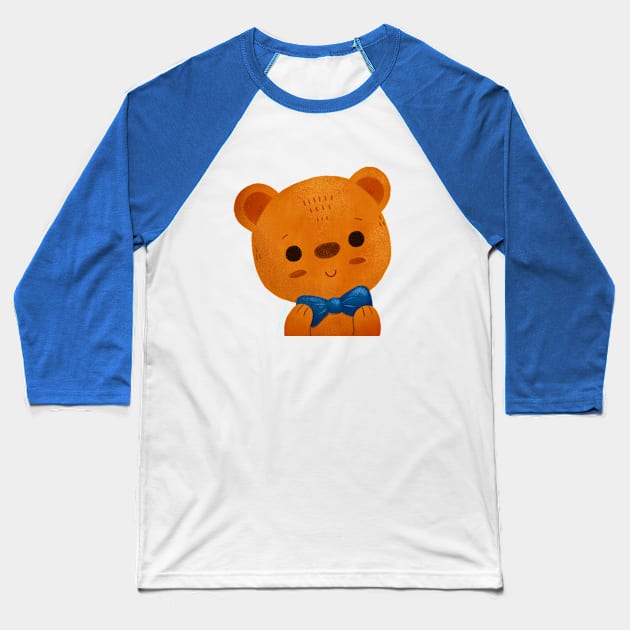 Bear with bowtie Baseball T-Shirt by julianamotzko